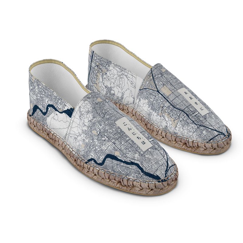Espadrilles - Kyoto Map (Dark Blue)