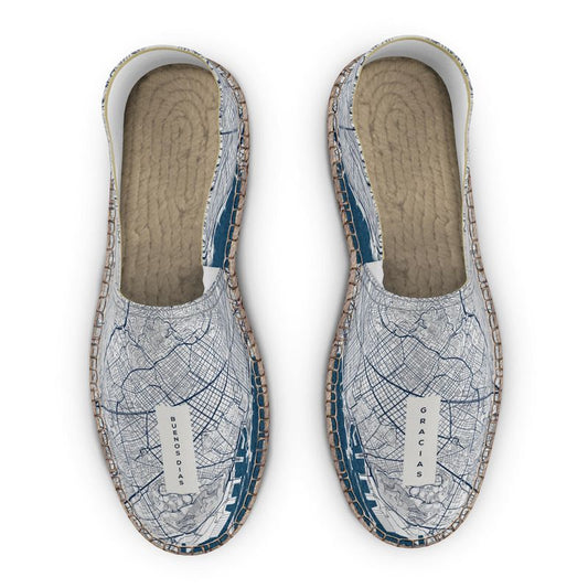 Espadrilles - Barcelona Map (Blue)