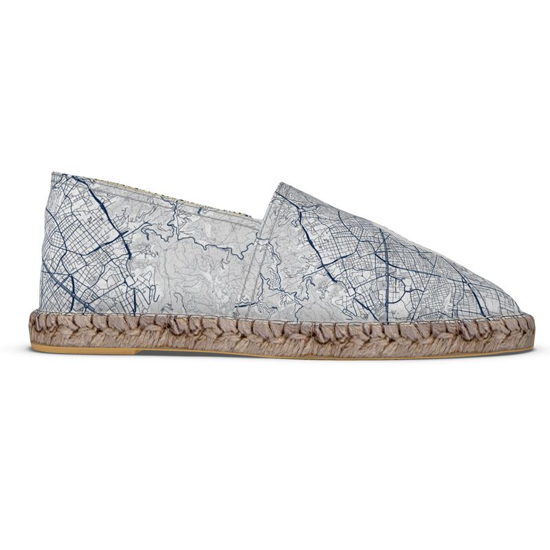 Espadrilles - Barcelona Map (Blue)