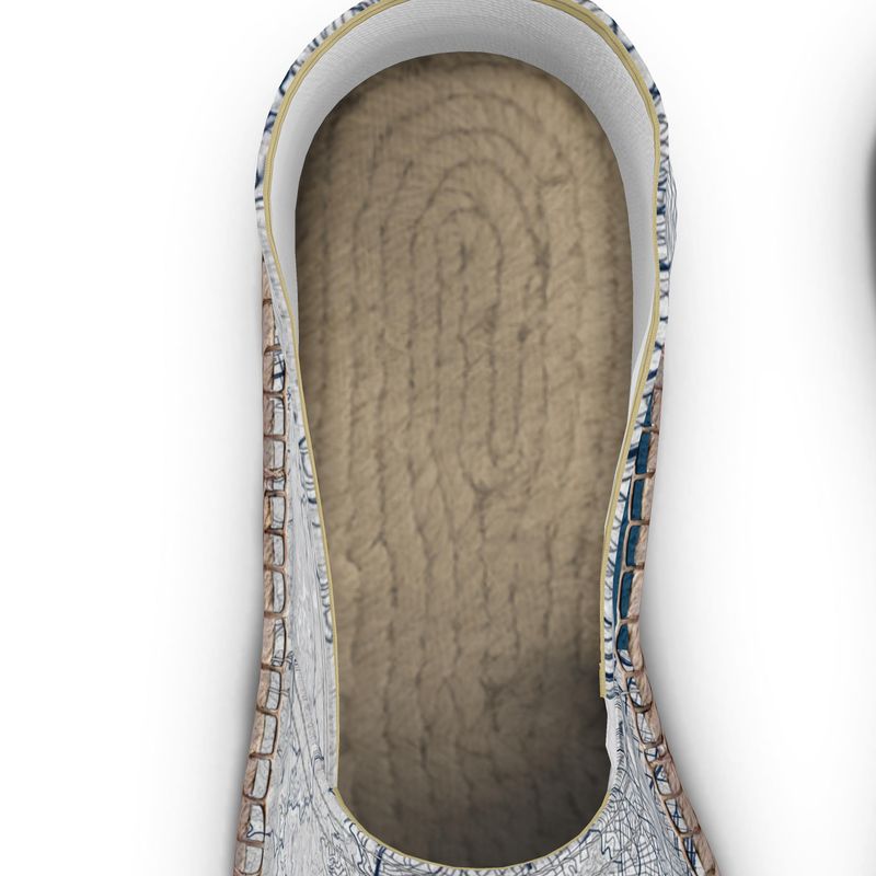 Espadrilles - Barcelona Map (Blue)