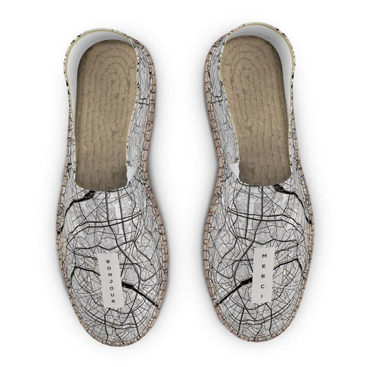 Espadrilles - Paris Map (Black & White)