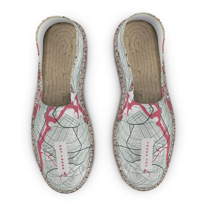 Espadrilles - New York City Map (Red)