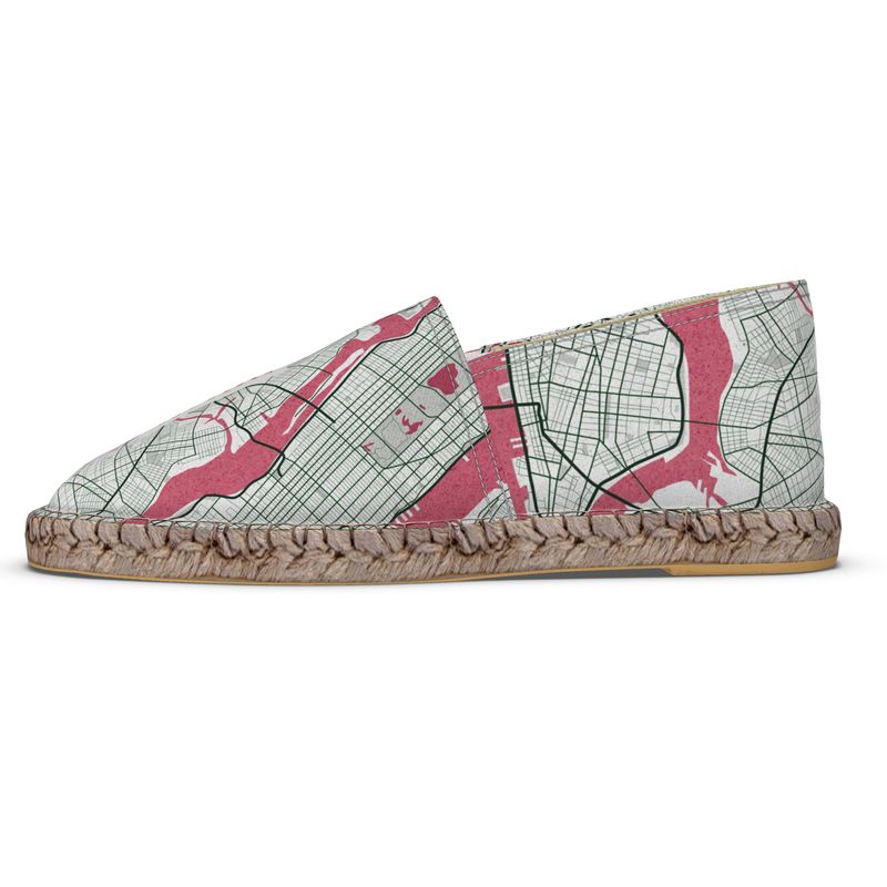 Espadrilles - New York City Map (Red)