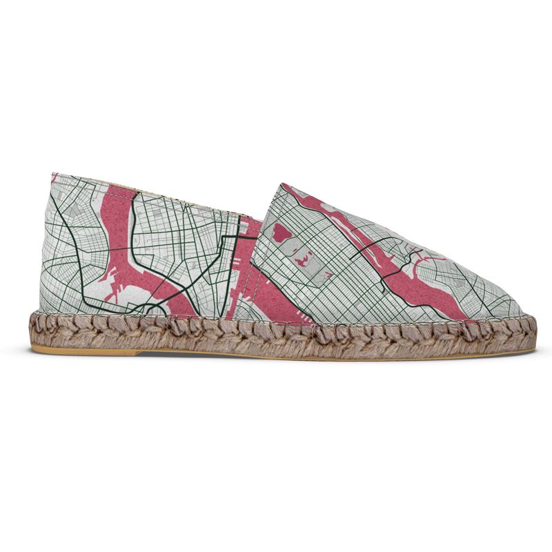 Espadrilles - New York City Map (Red)