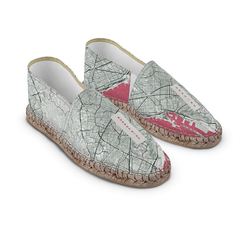 Espadrilles - Barcelona Map (Red)