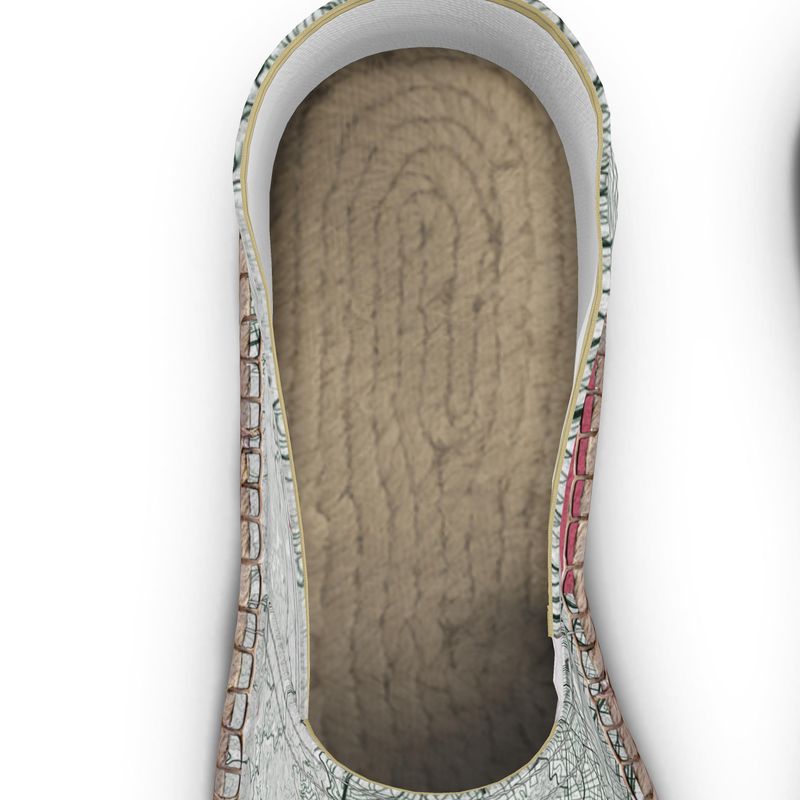 Espadrilles - Barcelona Map (Red)
