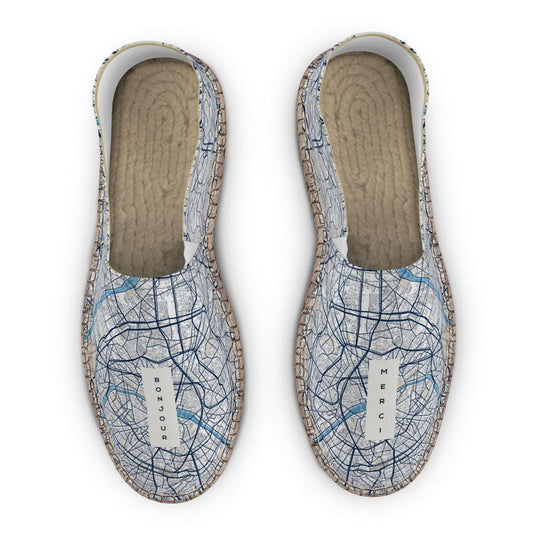 Espadrilles - Paris Map (Blue)