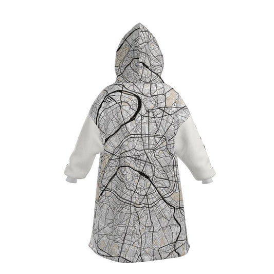 Hoodie Blanket - Paris Map (Black & White)