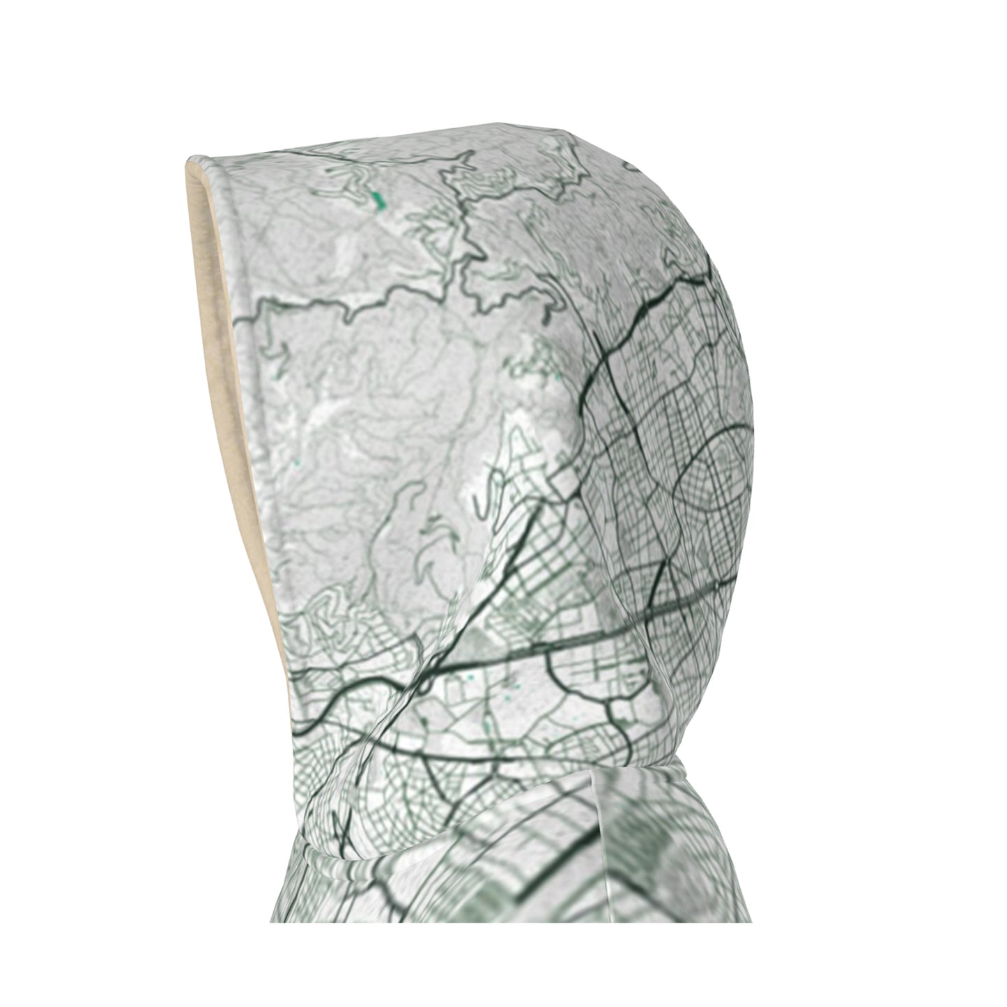 Hoodie Blanket - Barcelona Map (Mint)