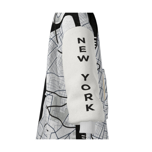 Hoodie Blanket - New York City Map (Black and White)
