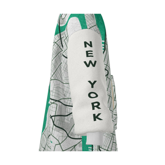 Hoodie Blanket - New York City Map (Mint)
