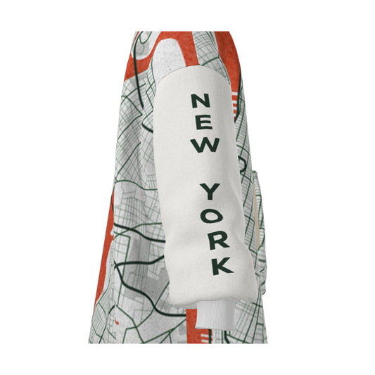 Hoodie Blanket - New York City Map (Orange)