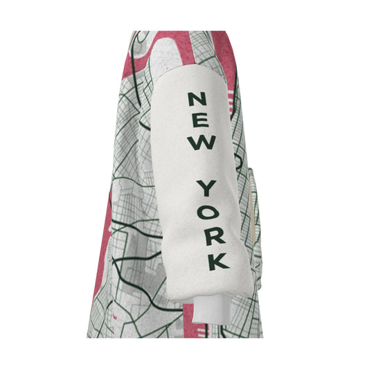 Hoodie Blanket - New York City Map (Red)