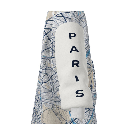 Hoodie Blanket - Paris Map (Blue)