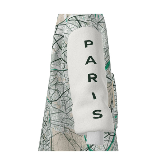 Hoodie Blanket - Paris Map (Mint)