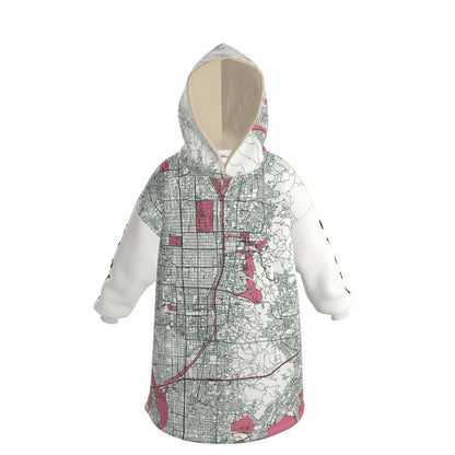Hoodie Blanket - Kyoto Map (Red)