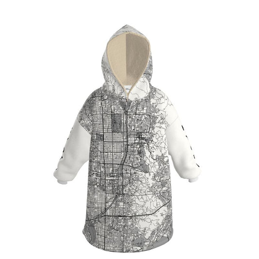 Hoodie Blanket - Kyoto Map (Grey)