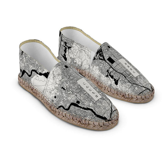 Espadrilles - Kyoto Map (Black & White)