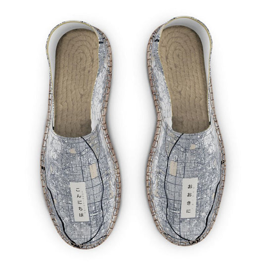 Espadrilles - Kyoto Map (Black & White)