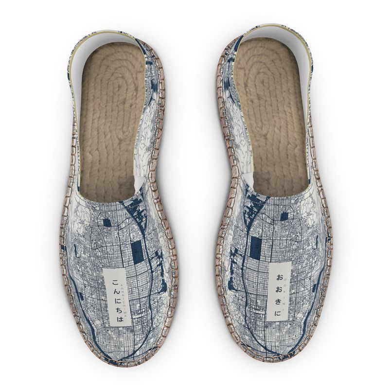 Espadrilles - Kyoto Map (Dark Blue)