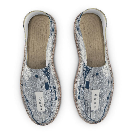 Espadrilles - Kyoto Map (Dark Blue)