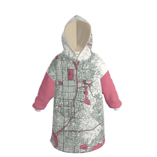 Hoodie Blanket - Kyoto Map (Full Sleeve Red)