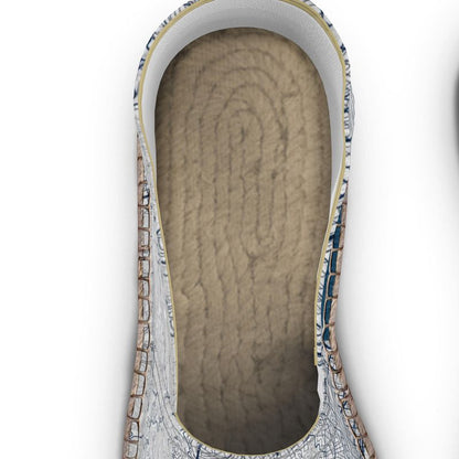 Espadrilles - Barcelona Map (Blue)