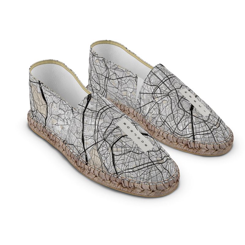 Espadrilles - Paris Map (Black & White)