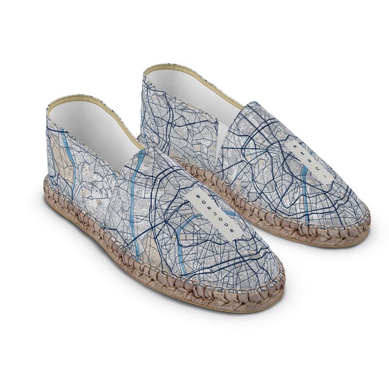 Espadrilles - Paris Map (Blue)