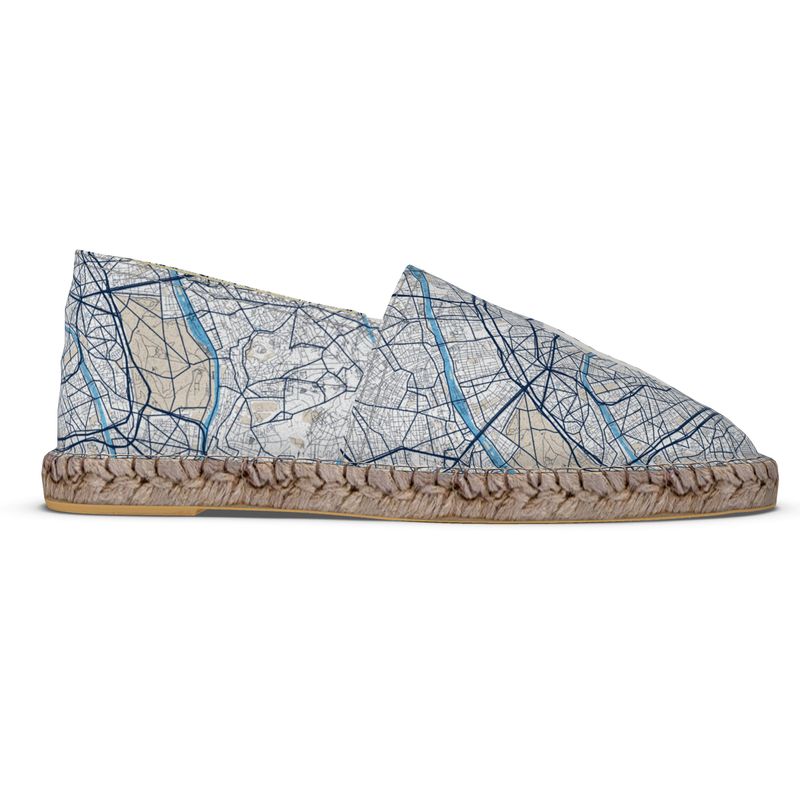Espadrilles - Paris Map (Blue)