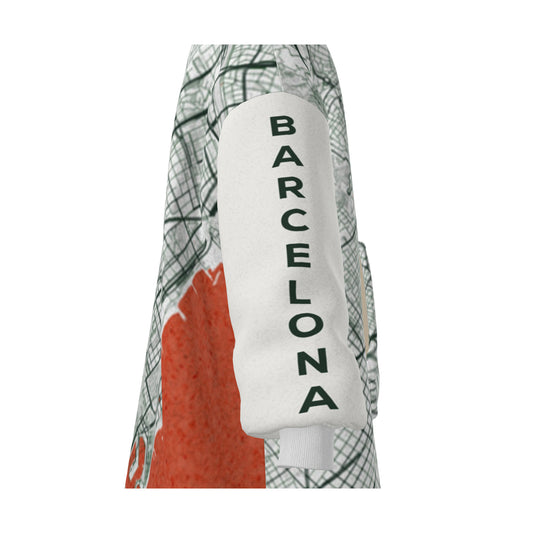 Hoodie Blanket - Barcelona Map (Orange)
