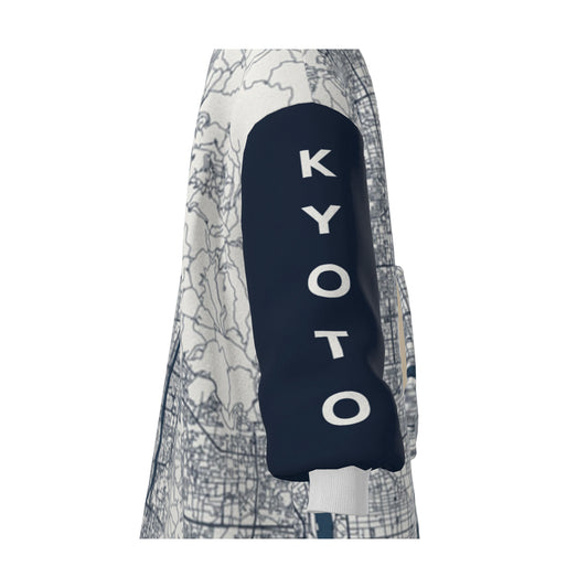 Hoodie Blanket - Kyoto Map (Full Blue Sleeves)