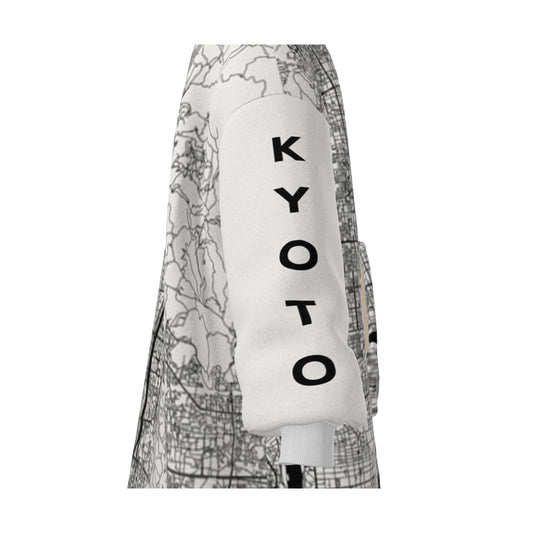 Hoodie Blanket - Kyoto Map (Black & White)