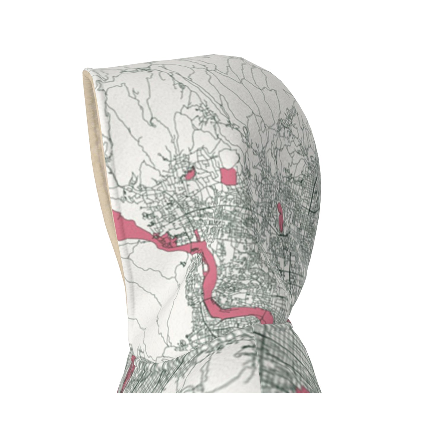 Hoodie Blanket - Kyoto Map (Red)
