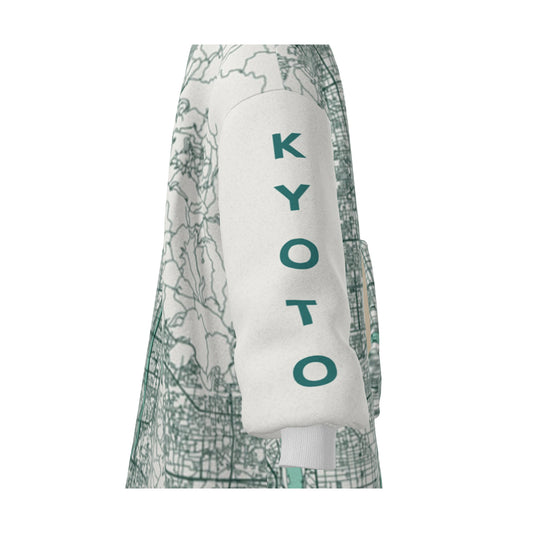 Hoodie Blanket - Kyoto Map (Mint)